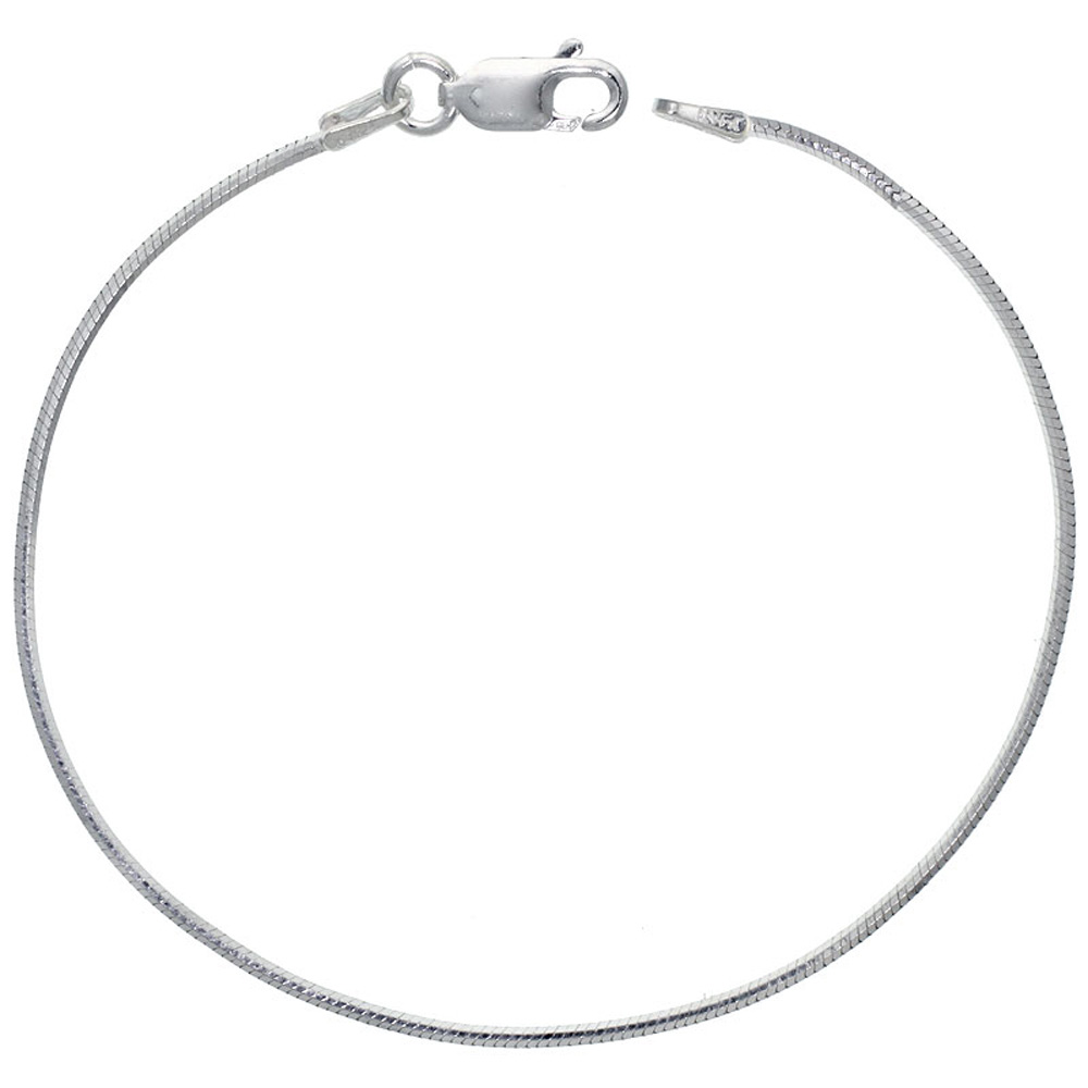 STERLING SILVER 8 SIDED SNAKE CHAIN NECKLACE 1.2MM THIN OCTAGON NICKEL FREE ITALY, 16-30 INCH