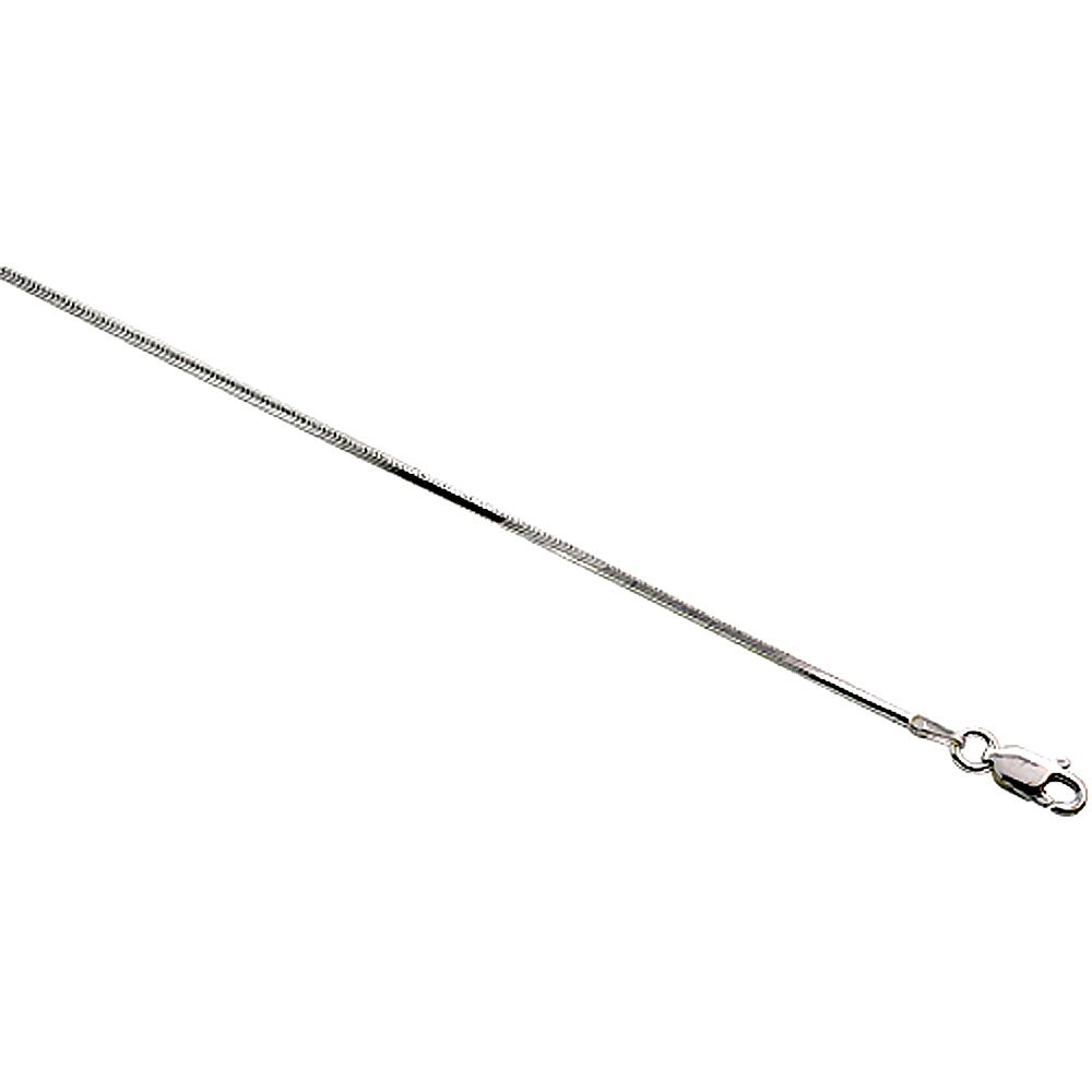 STERLING SILVER 8 SIDED SNAKE CHAIN NECKLACES & BRACELETS 1.4MM OCTAGON CUT NICKEL FREE ITALY, 7-30 INCH