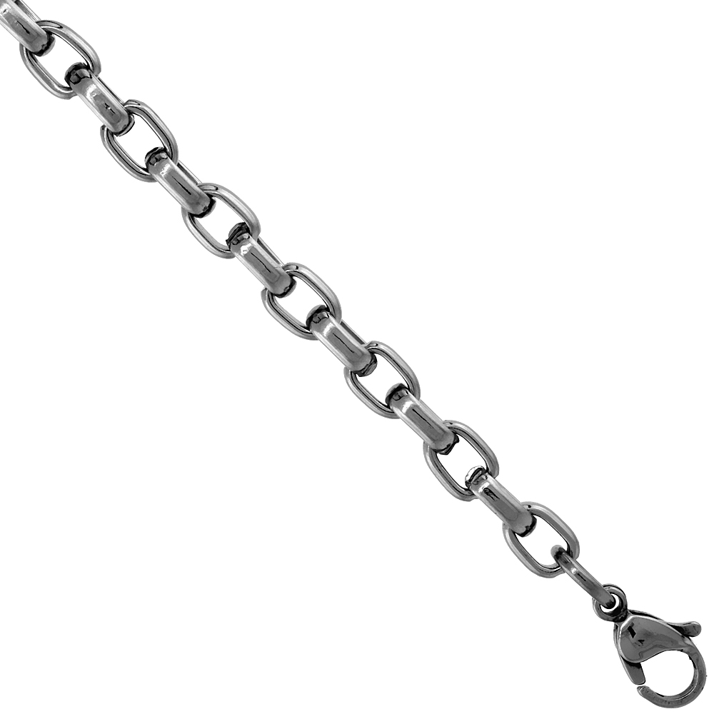 Surgical Steel Long Box Chain Necklace 5 mm, sizes 18, 20, 22, 24 and 26 inch