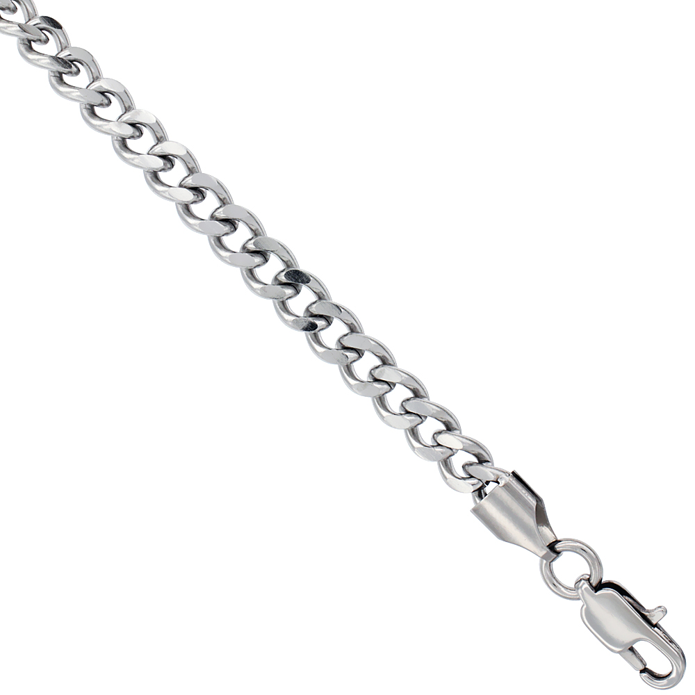Surgical Steel Curb Chain 3/16 inch wide, available sizes 16, 18, 20, 24 inch