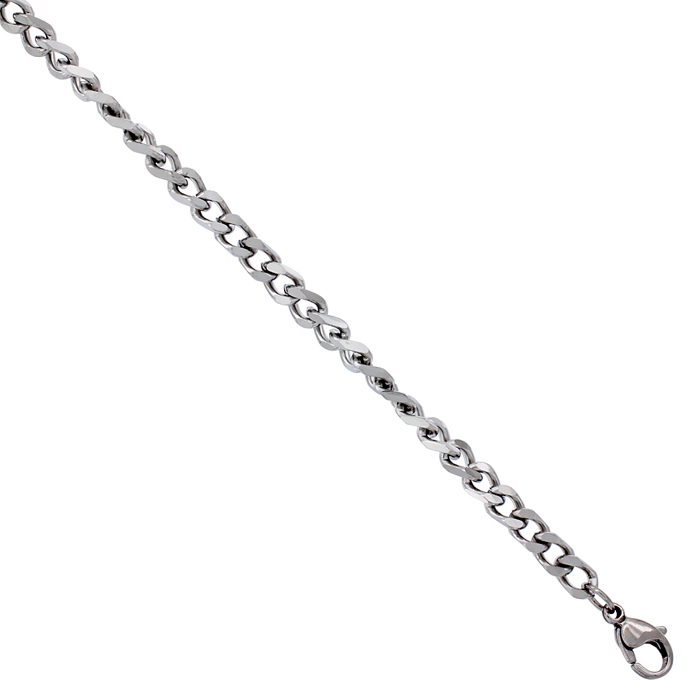 Surgical Steel Curb Chain 3/16 inch wide, available sizes 20, 24, 30 inch