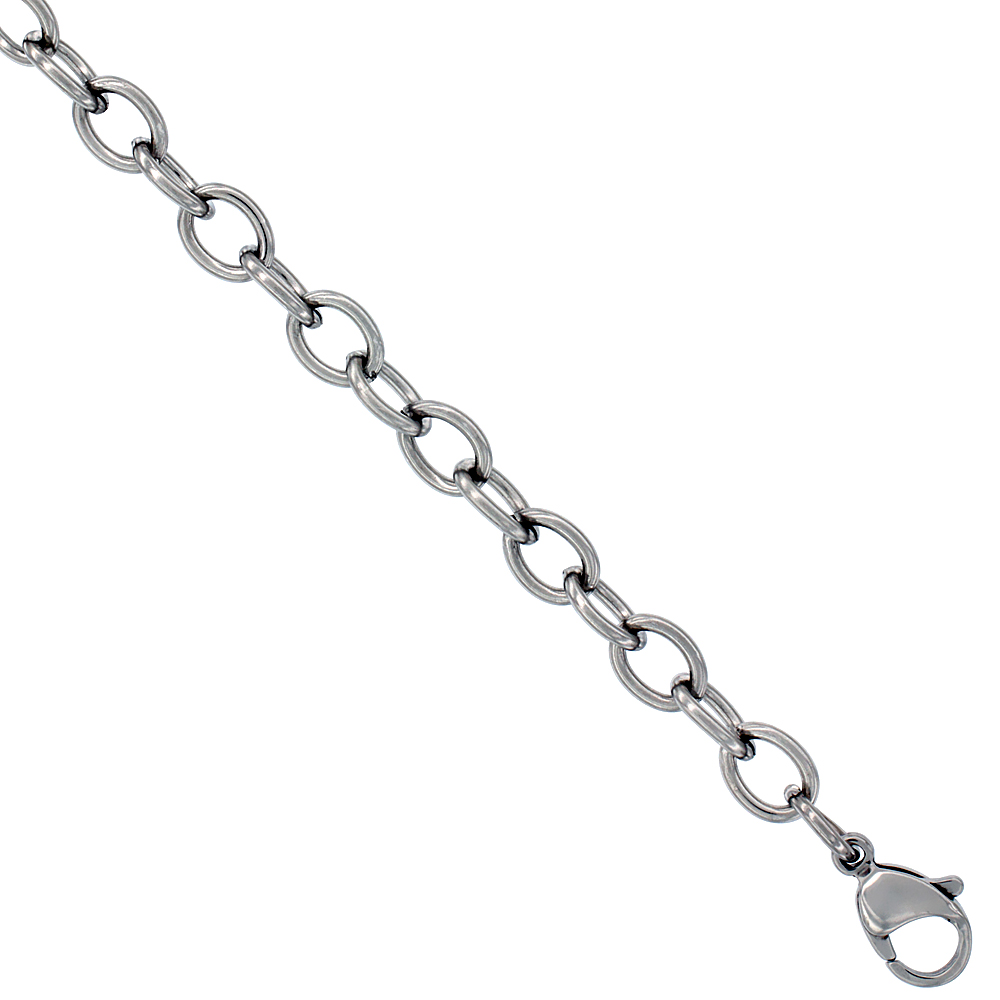 STAINLESS STEEL CABLE LINK CHAIN 6 MM, NECKLACES & BRACELETS & ANKLETS