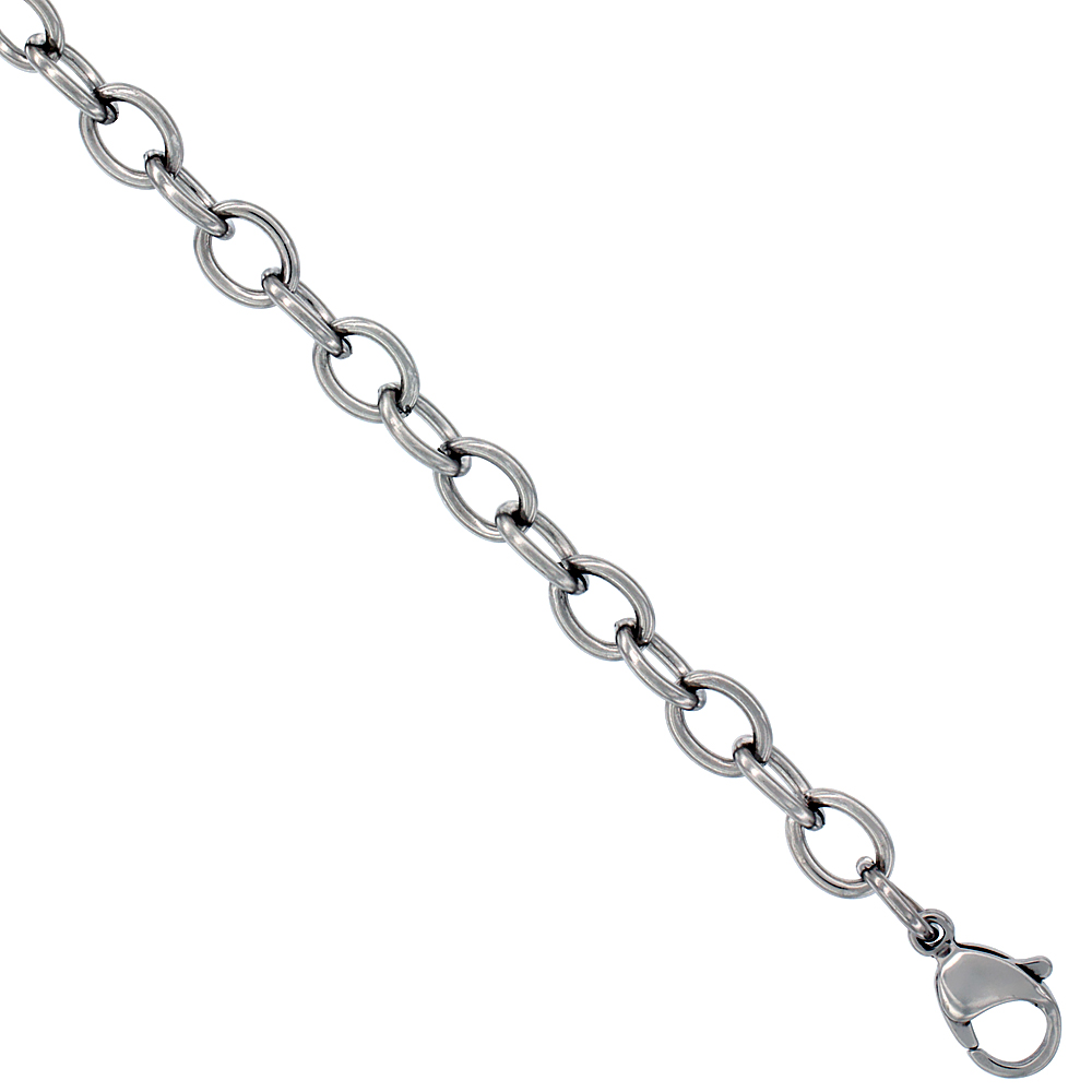 Stainless Steel Cable Link Chain 6 mm, Necklaces & Bracelets & Anklets