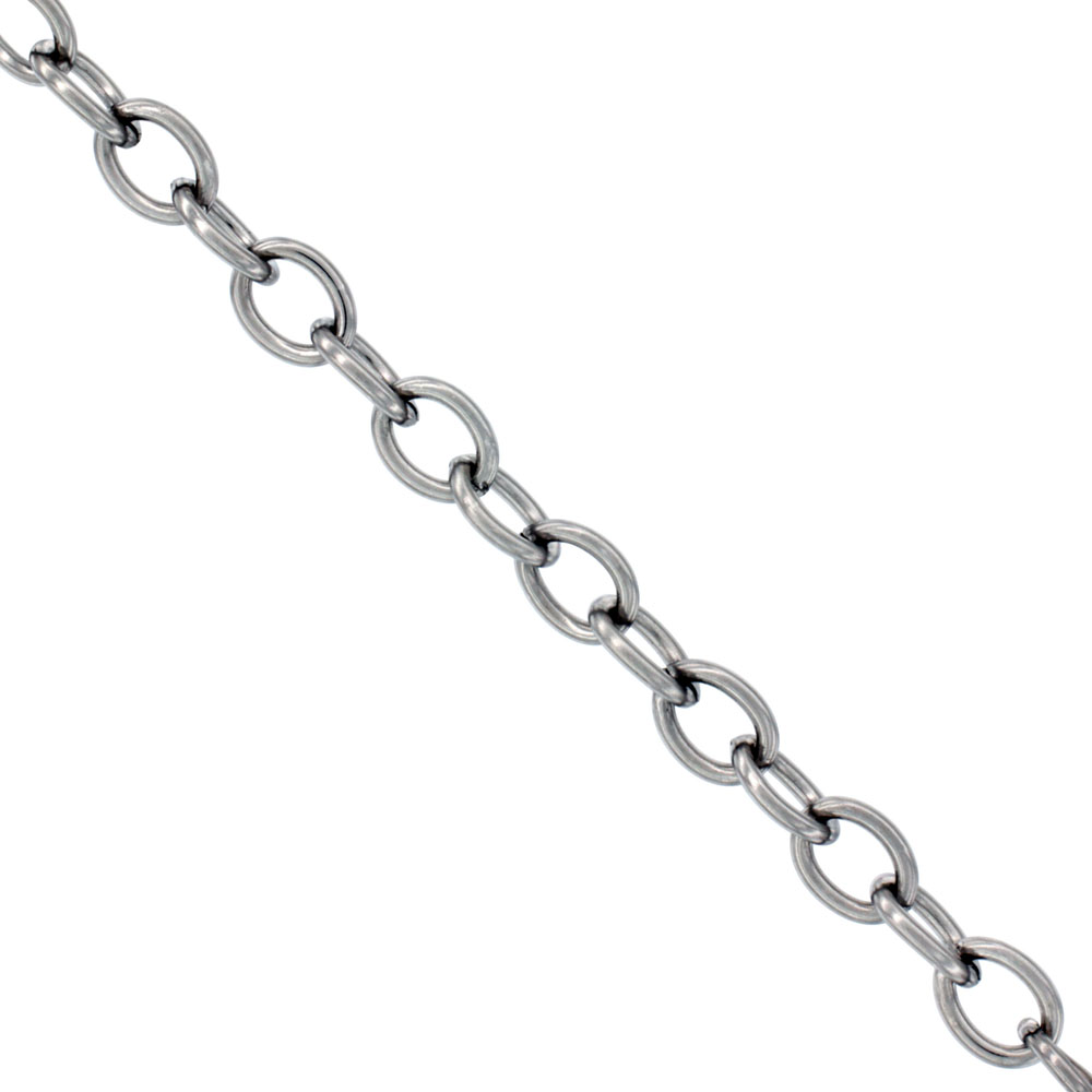 Stainless Steel Cable Link Chain 6 mm, By the Yard