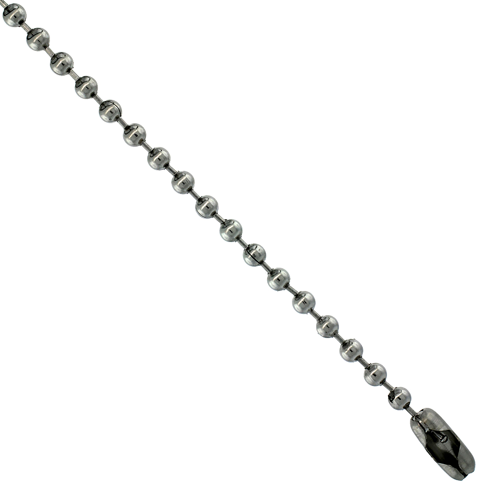Stainless Steel Bead Ball Chain 3 mm thick, Necklaces Bracelets & Anklets
