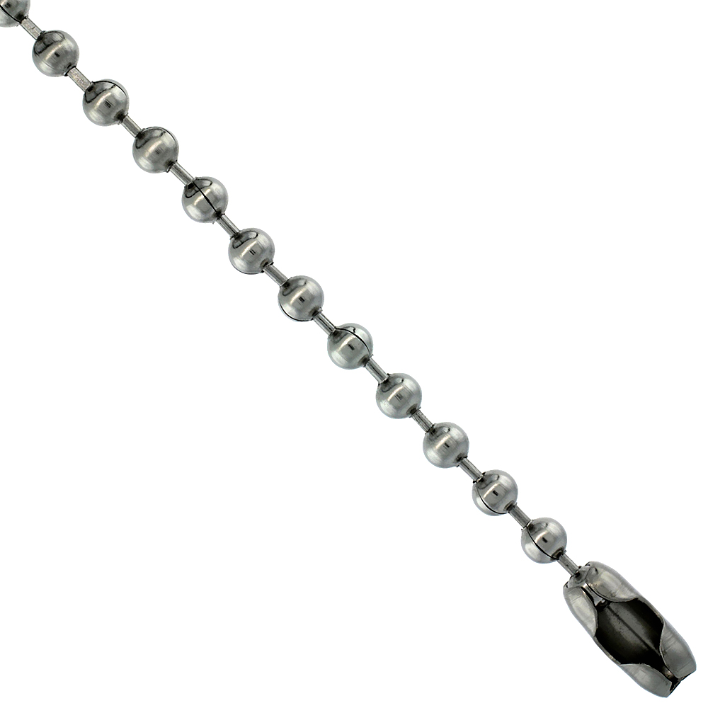 Stainless Steel Bead Ball Chain 4 mm thick, Necklaces Bracelets & Anklets