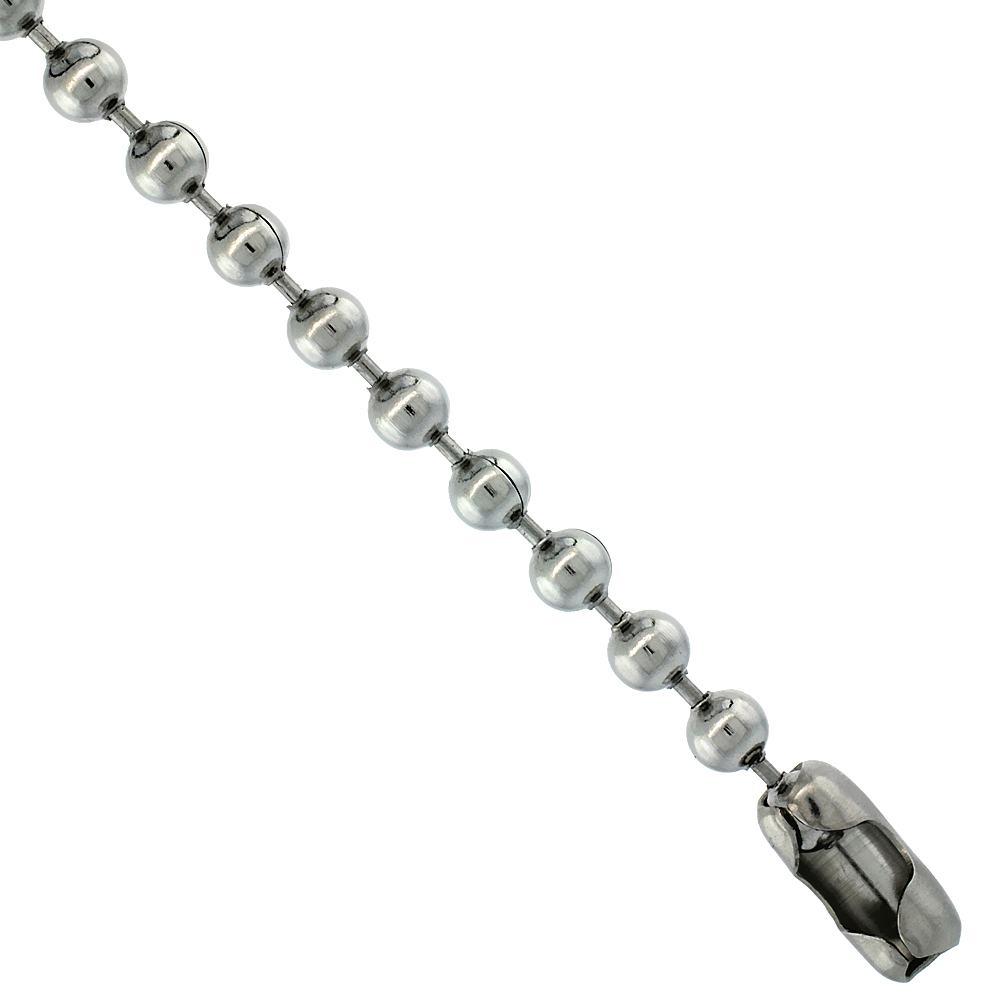 Stainless Steel Bead Ball Chain 5 mm thick, Necklaces Bracelets & Anklets