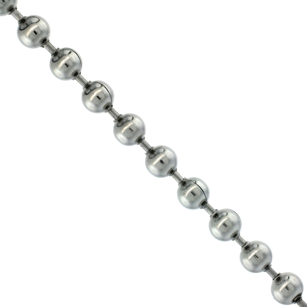 Stainless Steel Bead Ball Chain 5 mm Chain By the Yard