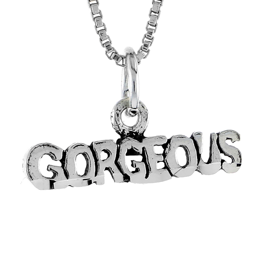 STERLING SILVER GORGEOUS WORD NECKLACE ON AN 18 INCH BOX CHAIN