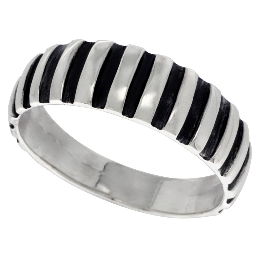 STERLING SILVER SCALLOPED DOME RING 5/16 INCH WIDE SIZES 5 - 12