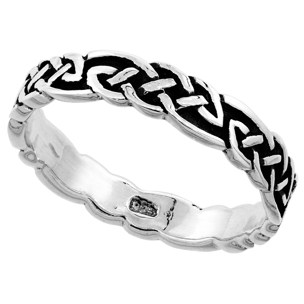 STERLING SILVER STACKABLE CELTIC RING 1/8 INCH WIDE SIZES 6 - 10