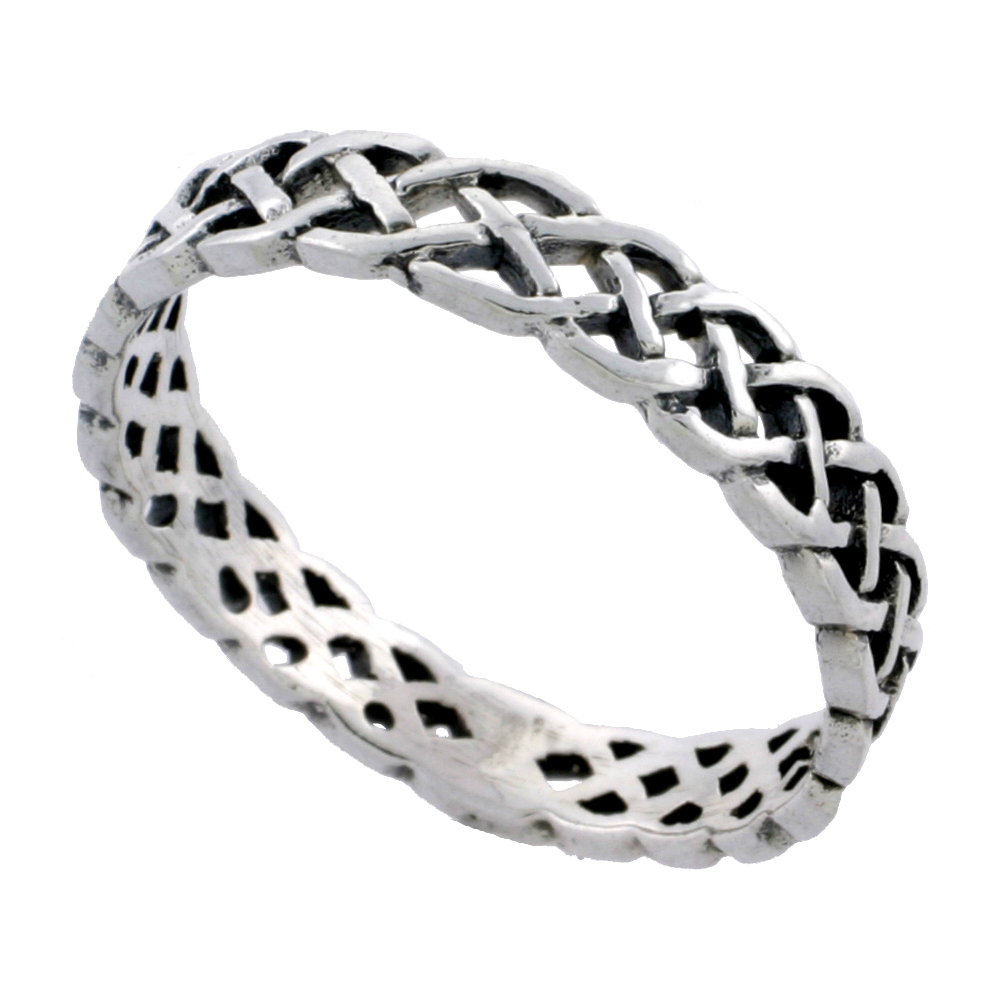 Sterling Silver Stackable Celtic Ring 1/8 inch wide sizes 6 - 10