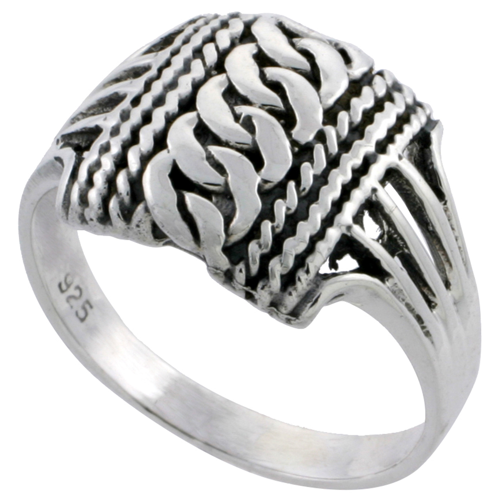 Sterling Silver Link Chain Ring 1/4 inch sizes 6 - 10