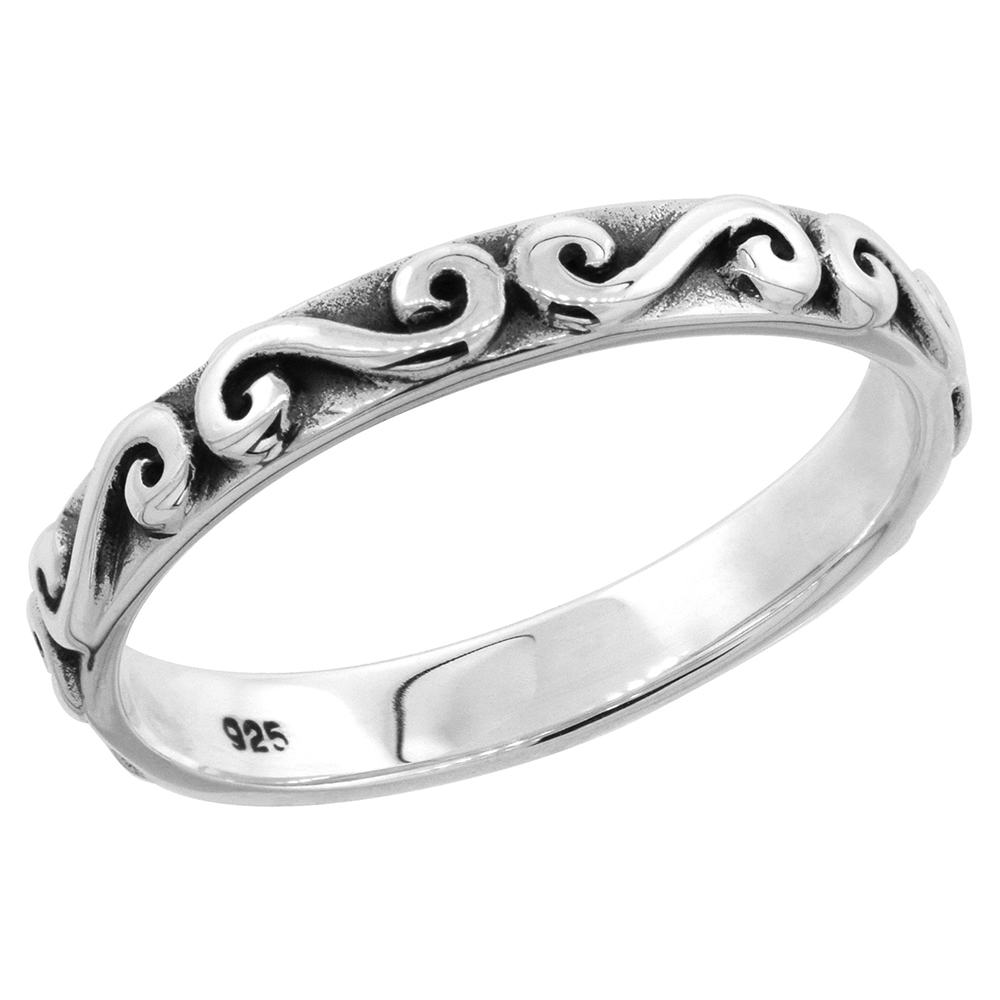 STERLING SILVER STACKING RING 1/8 INCH WIDE SIZES 6 - 10