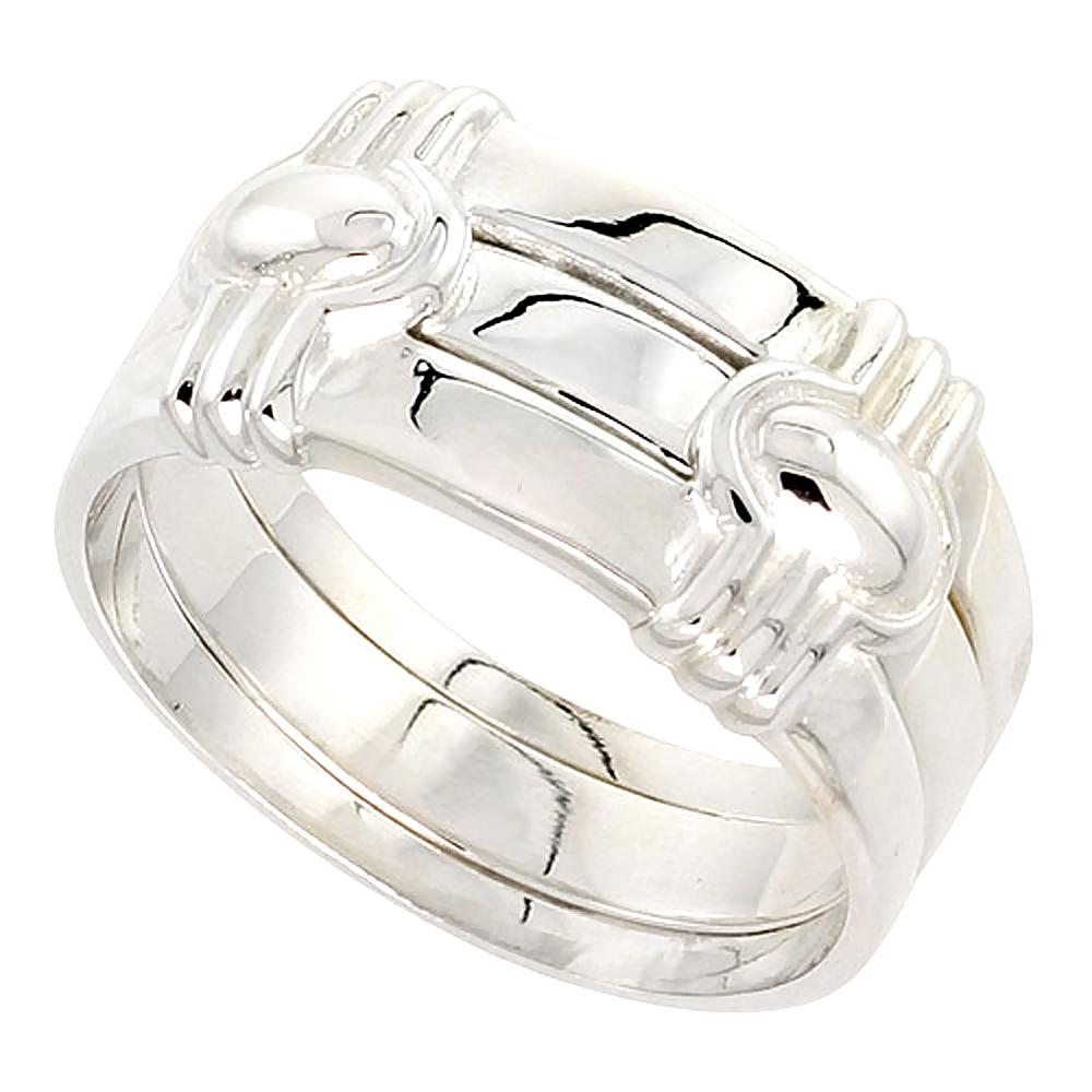 Sterling Silver Art Deco Band Ring for Women Flawless finish 1/2 inch wide sizes 6 - 10