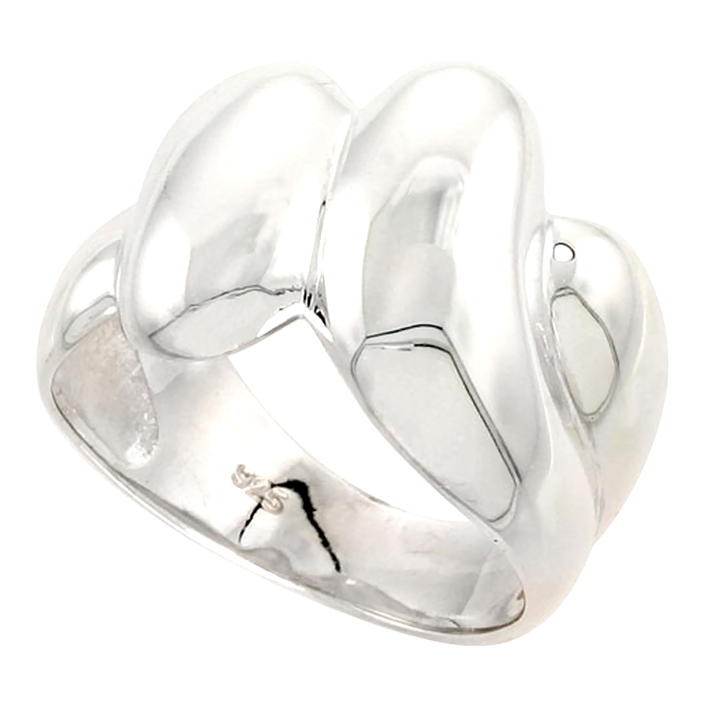 Sterling Silver Domed Ring w/ Large Ridges Flawless finish 5/8 inch wide sizes 6 to 10