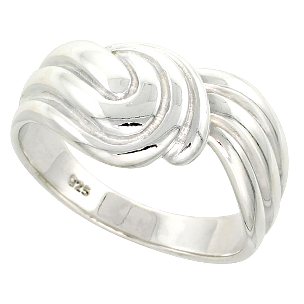 Sterling Silver Swirl Ring for Women Flawless finish 1/2 inch wide sizes 6 to 10