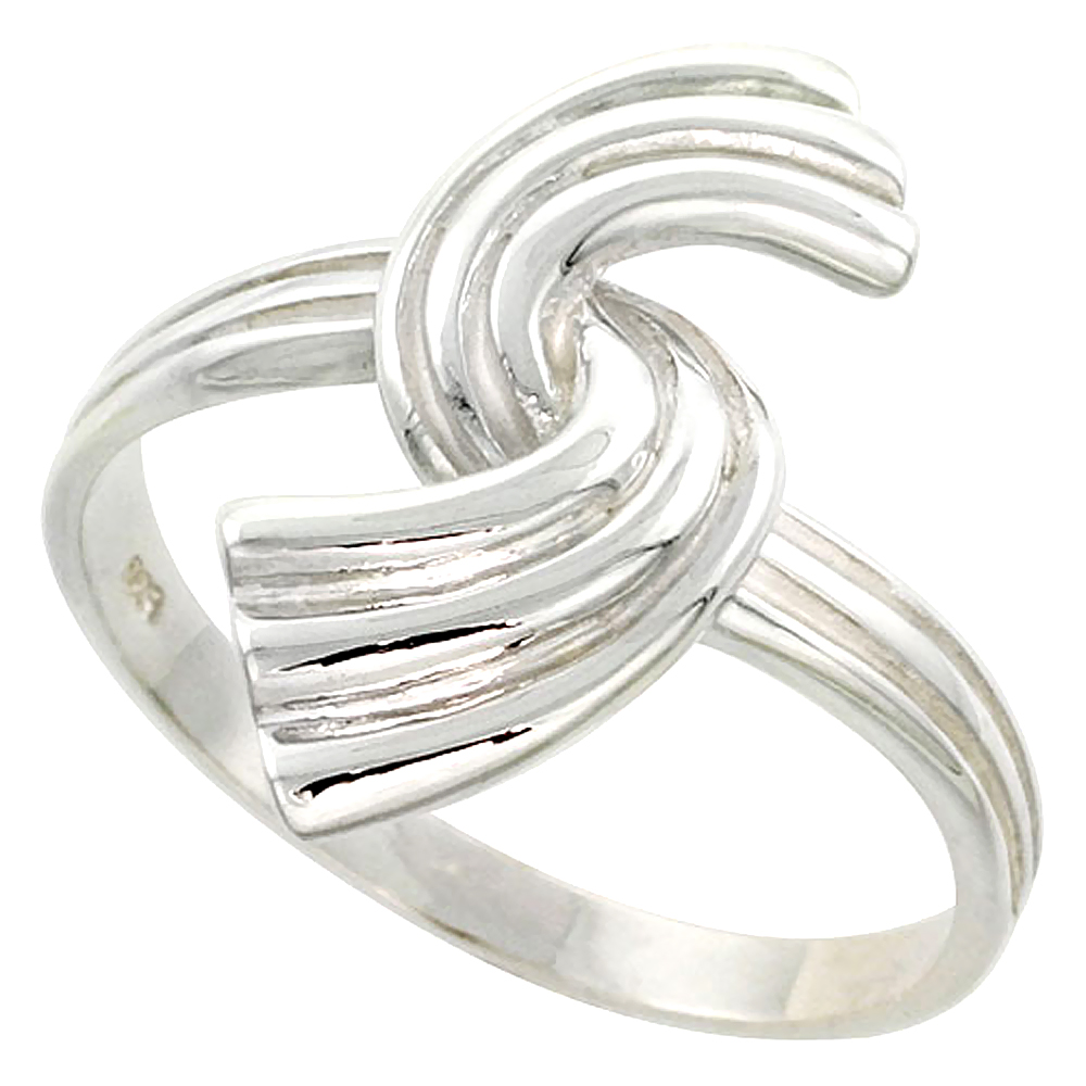 Sterling Silver Freeform Ring for Women Flawless finish 7/8 inch wide sizes 6 to 10