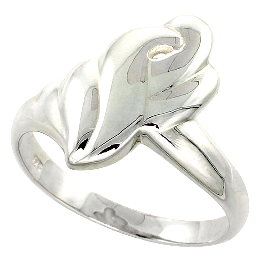 Sterling Silver Freeform Ring for Women Flawless finish 3/4 inch wide sizes 6 to 10