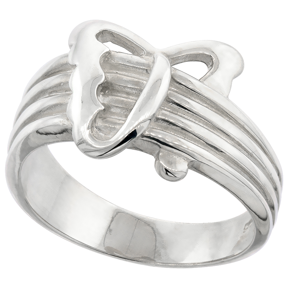 Sterling Silver Abstract Butterfly Ring for Women Flawless finish 1/2 inch wide sizes 6 to 10