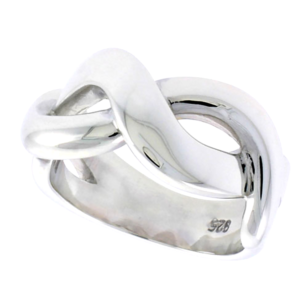 Sterling Silver Infinity Ring for Women Flawless finish 3/8 inch wide