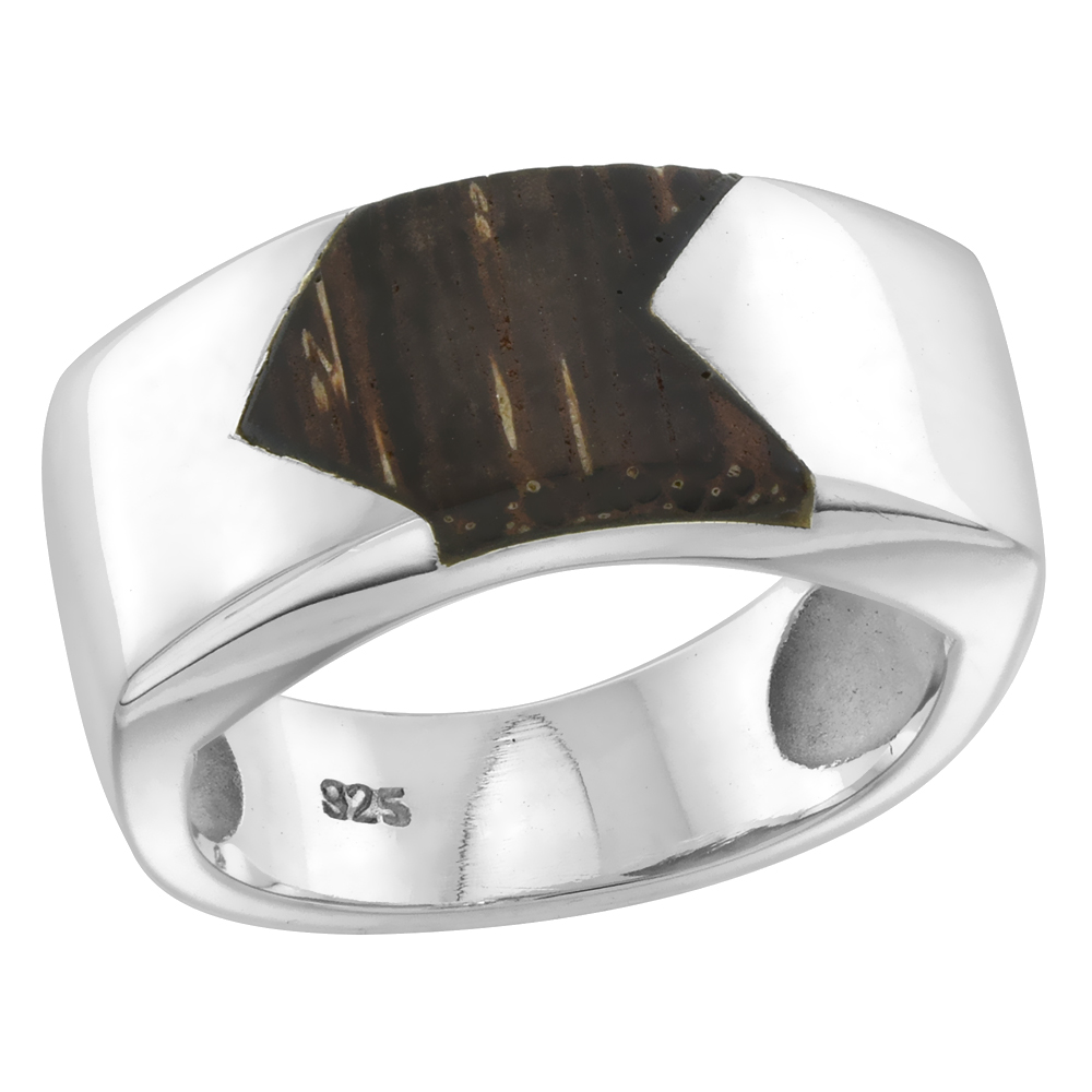 Sterling Silver Flat Band for Women 3/8 inch wide sizes 6-10
