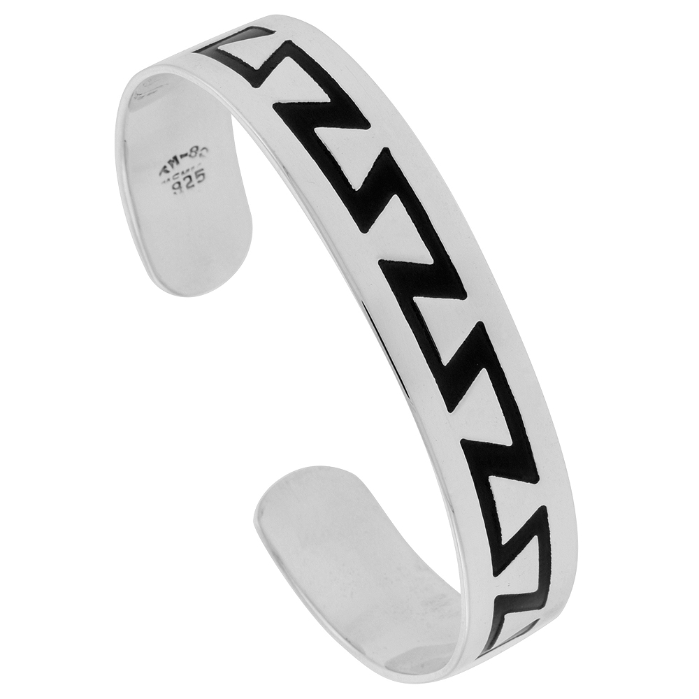 STERLING SILVER CUFF BRACELET HOPI FLAT HANDMADE 7.25 INCH