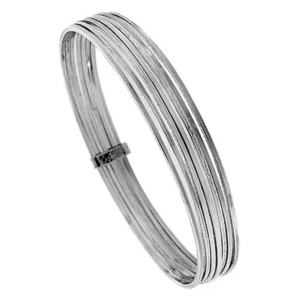 STERLING SILVER 7-DAY BANGLE BRACELET HANDMADE 7 INCH