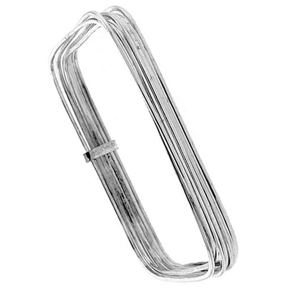 STERLING SILVER 7-DAY BANGLE BRACELET SQUARE SHAPE SLIP ON HANDMADE SMALL 6 INCH