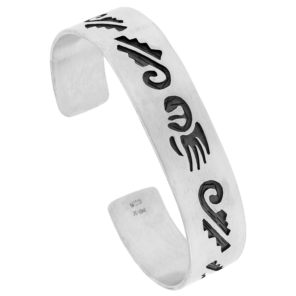 STERLING SILVER BEAR CLAW CUFF BRACELET SOUTHWESTERN HOPI DESIGN HANDMADE 7.25 INCH