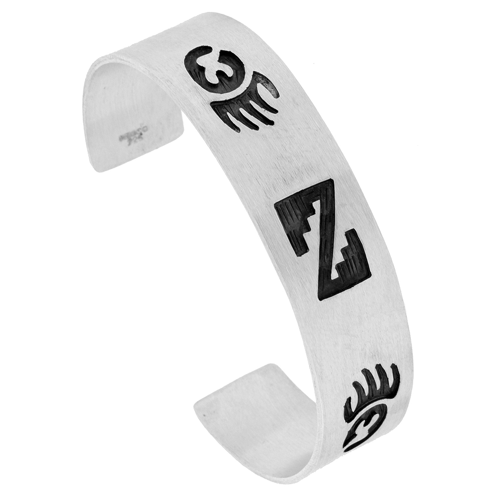 STERLING SILVER BEAR CLAW CUFF BRACELET SOUTHWESTERN HOPI DESIGN HANDMADE 7.25 INCH