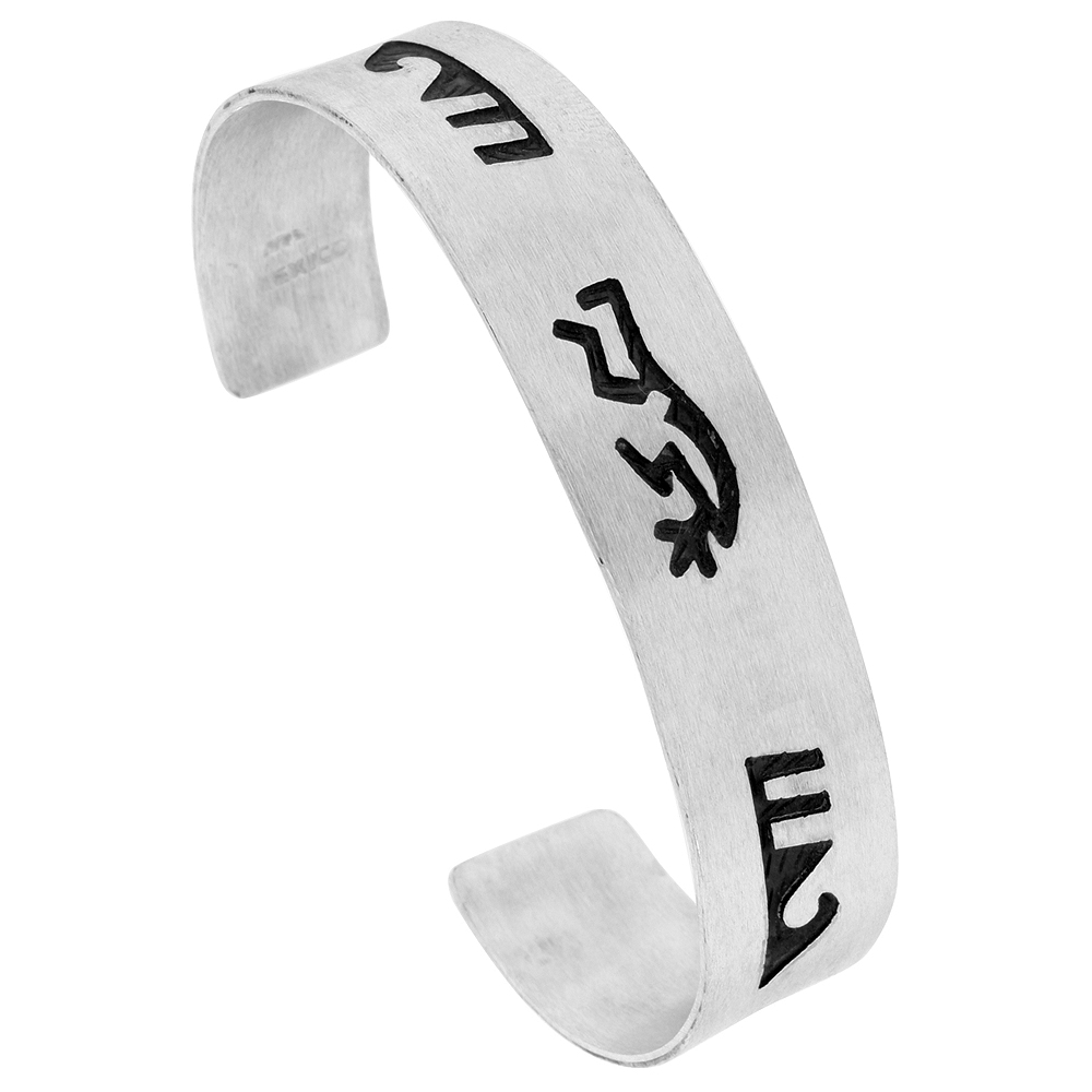 STERLING SILVER KOKOPELE CUFF BRACELET SOUTHWESTERN HOPI DESIGN HANDMADE 7.25 INCH