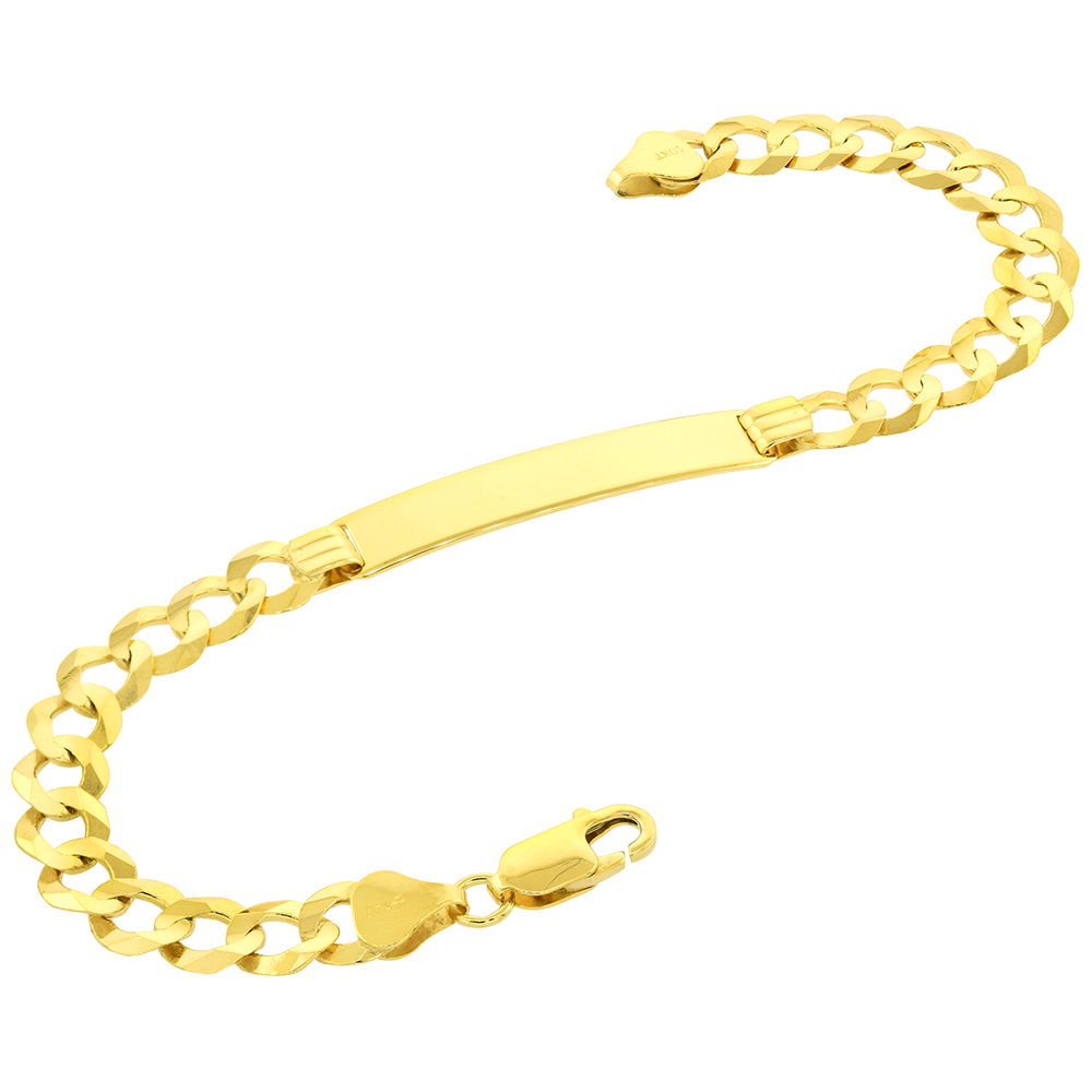 REAL 10K GOLD 10MM ID BRACELET FOR MEN WITH 7MM CUBAN LINK ID BRACELET SOLID ENGRAVABLE