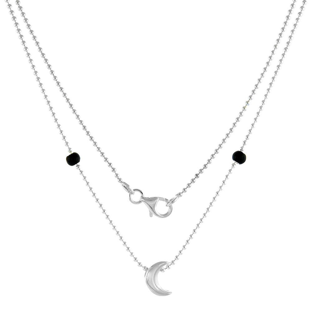 STERLING SILVER NECKLACE / BRACELET WITH A MOON SLIDE