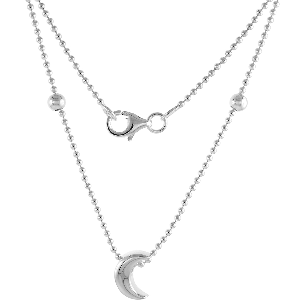 STERLING SILVER NECKLACE / BRACELET WITH A MOON SLIDE