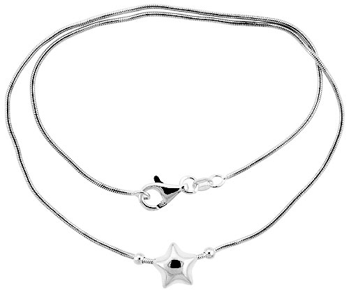 STERLING SILVER NECKLACE / BRACELET WITH STAR SLIDE