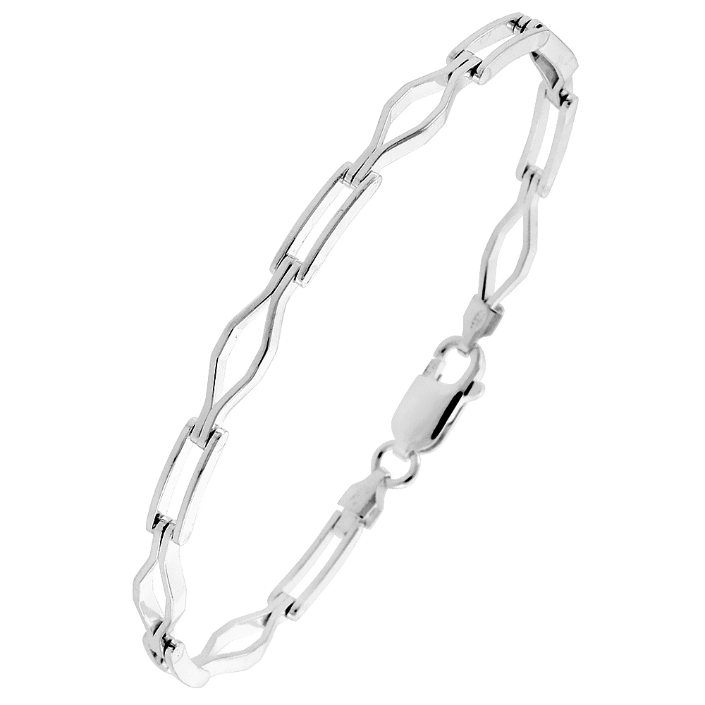 Sterling Silver Italian Binario ( BAR ) Bracelet 7" and 8"