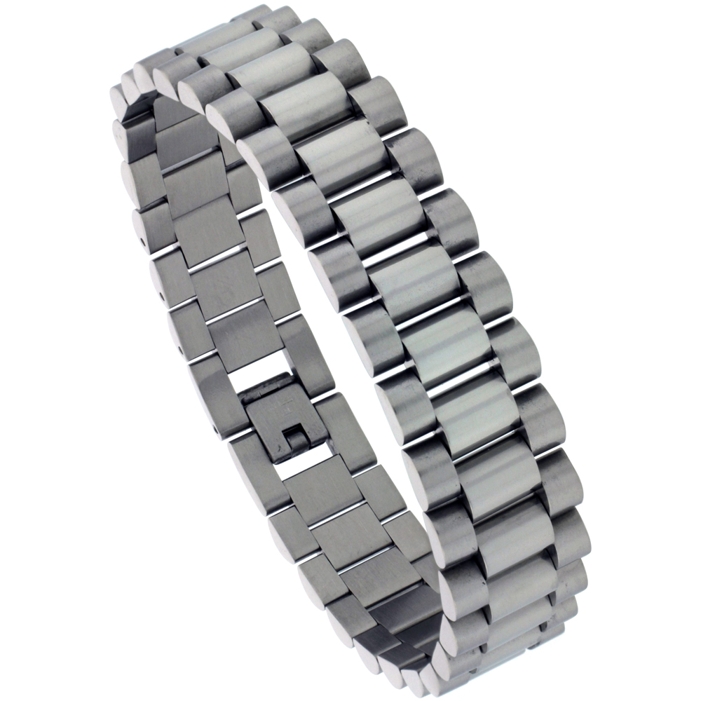 Stainless Steel Rolex Style Bracelet For Men, 5/8 inch wide, 8.5 inch