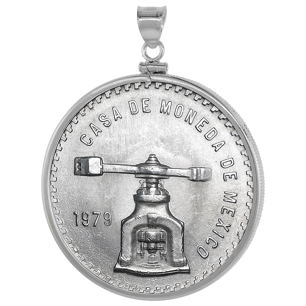 Sterling Silver Casa Moneda de Mexico 1 oz De Balancin Coin Bezel Screw Top Edge 41.6 mm Coin NOT Included