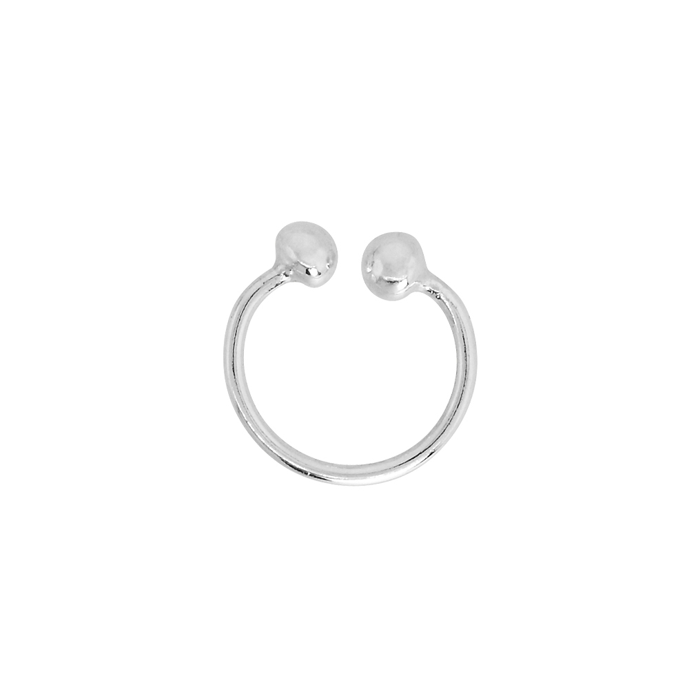 10mm Sterling Silver Horseshoe Nose Ring Septum Piercing Cartilage Earring Non-Pierced (one piece)
