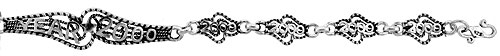 Sterling Silver Filigree Y2K Commemorative Bracelet