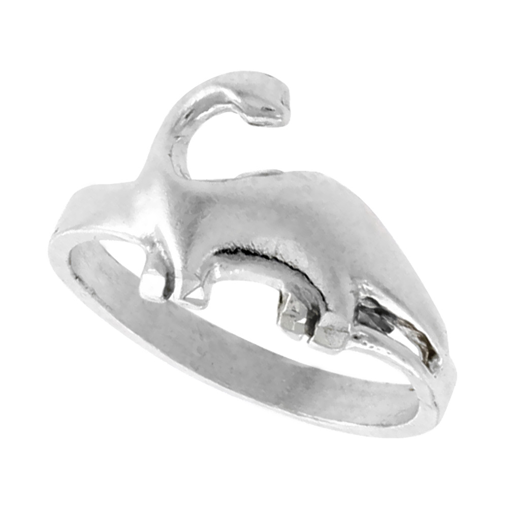 Sterling Silver Sauropoda Dinosaur Ring 3/8 inch wide, sizes 6 - 9