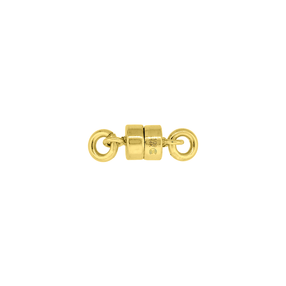 14k Gold-filled 4 mm Magnetic Clasp for Light Necklaces USA, Square Edge