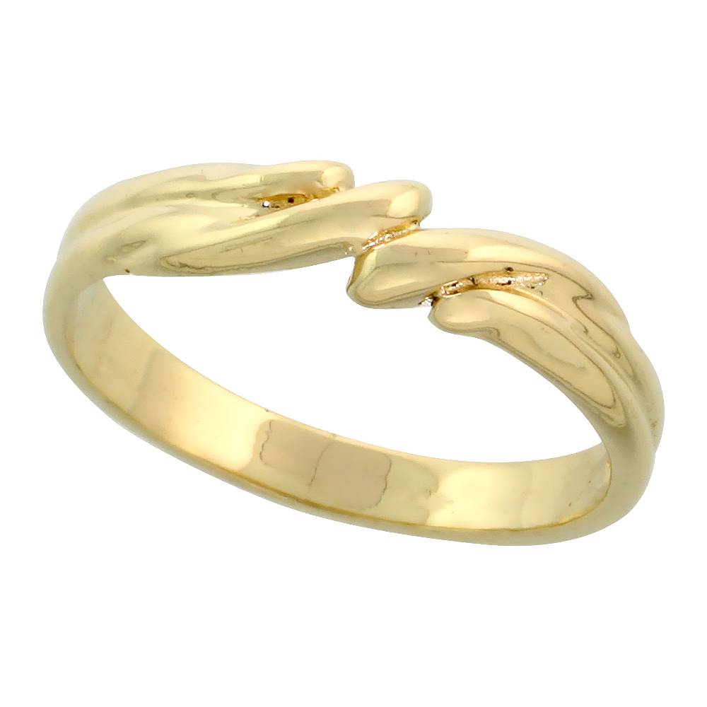 14k Gold Freeform Wave Ring, 5/32" (4mm) wide