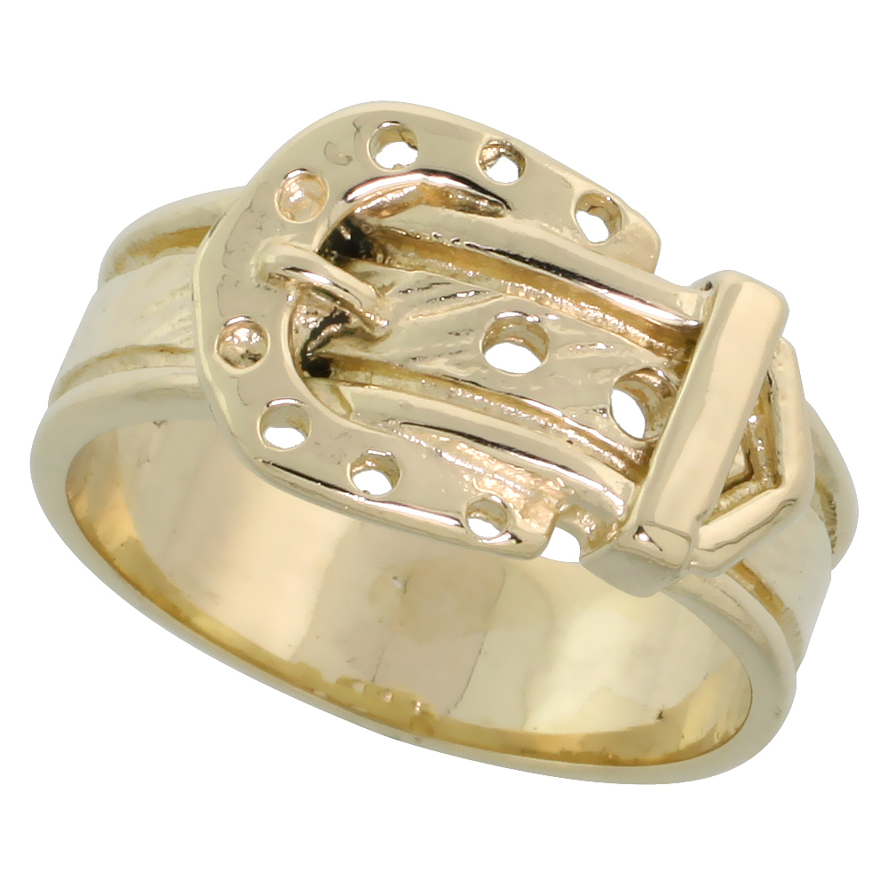 14k Gold Belt Buckle Ring, 3/8&quot; (10mm) wide