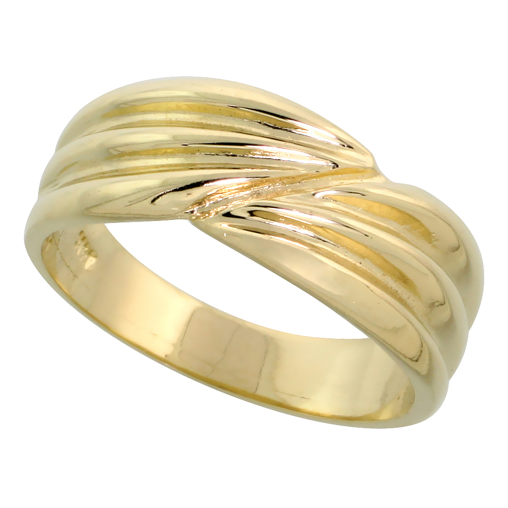 14k Gold Contemporary Groove Band, 9/32&quot; (7.5mm) wide