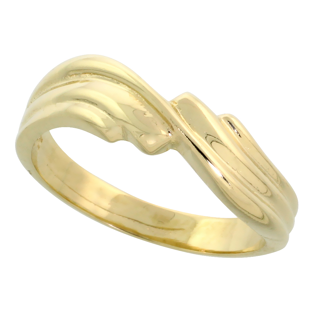 14k Gold Contemporary Whorl Ring, 3/16&quot; (5mm) wide