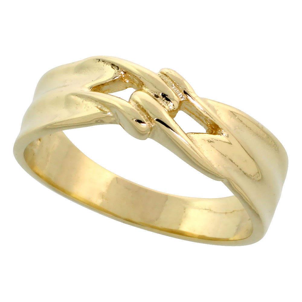 14k Gold Contemporary Knot Ring, 1/4" (6mm) wide