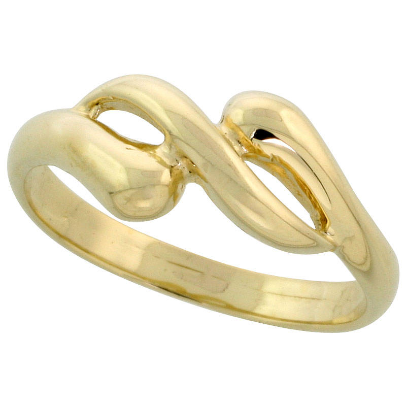 14k Gold Contemporary Wave Ring, 5/16&quot; (8mm) wide