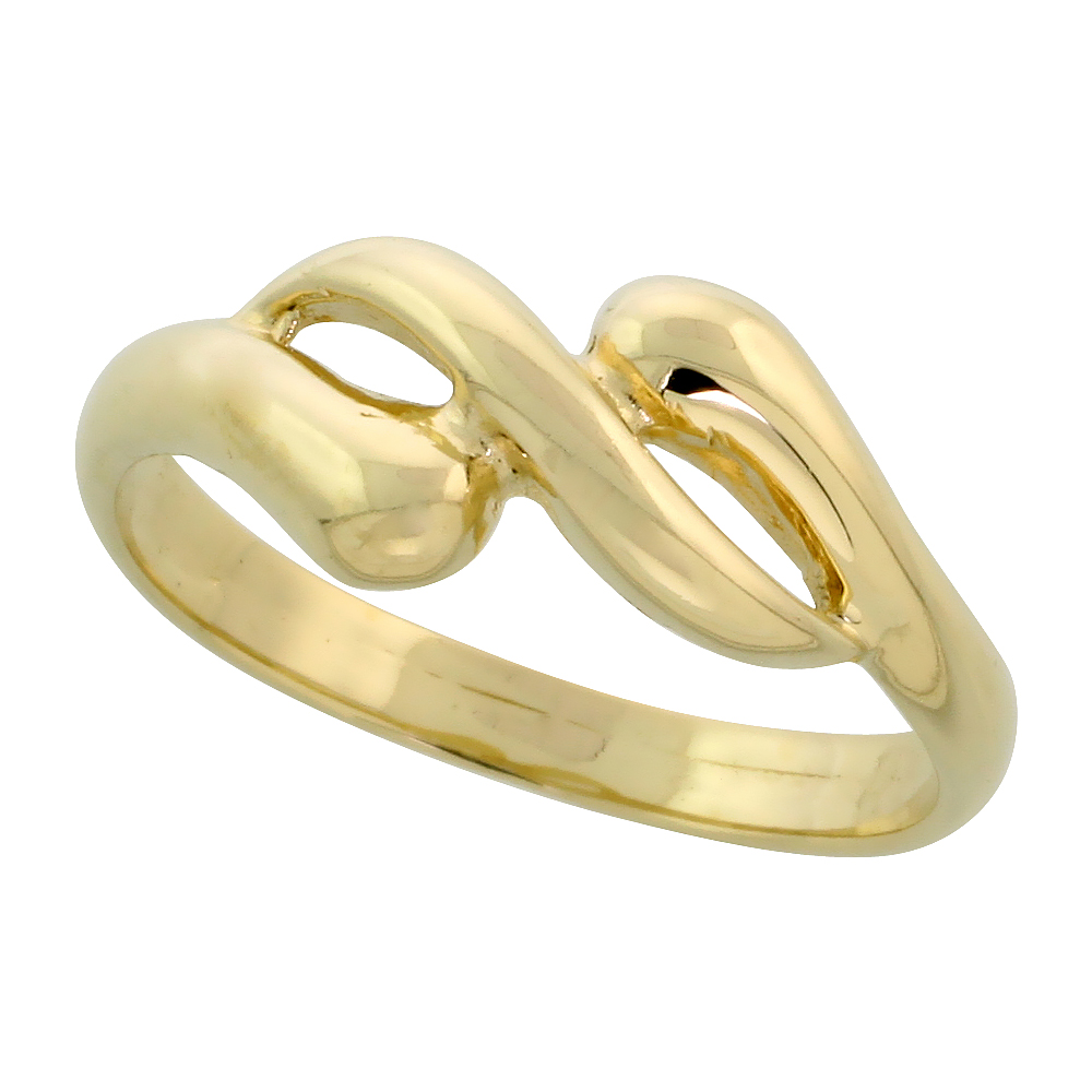 14k Gold Contemporary Wave Ring, 5/16&quot; (8mm) wide